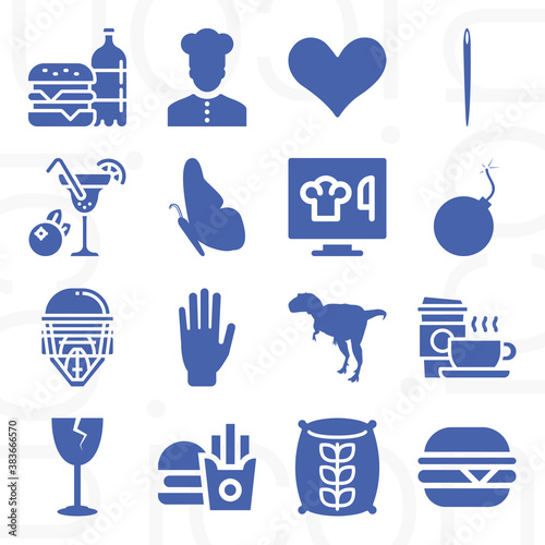 16 pack of cook  filled web icons set