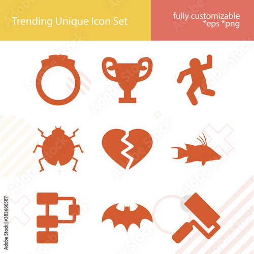 Simple set of shattered related filled icons.