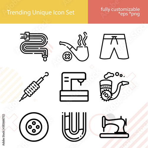 Wallpaper Mural Simple set of tailor related lineal icons. Torontodigital.ca