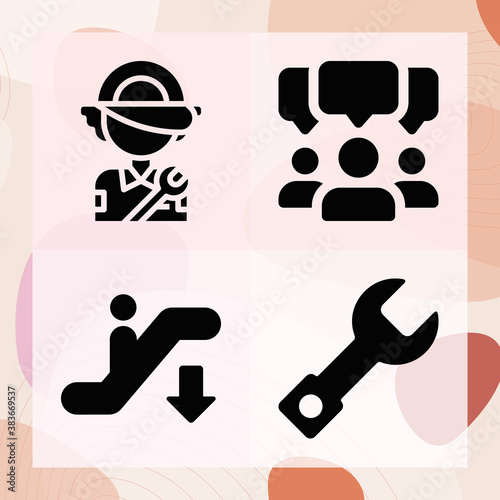 Simple set of deliberation related filled icons