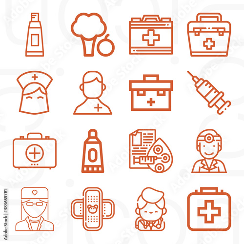16 pack of practitioner  lineal web icons set