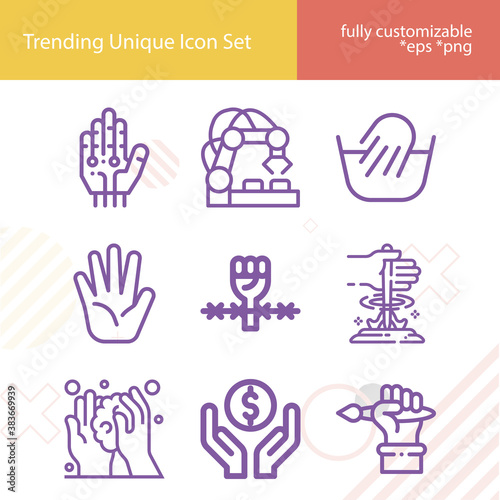 Simple set of pass on related lineal icons.