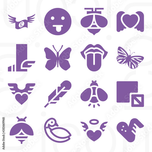 16 pack of flap  filled web icons set