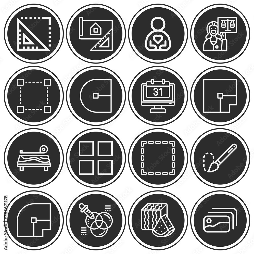 16 pack of honorable  lineal web icons set