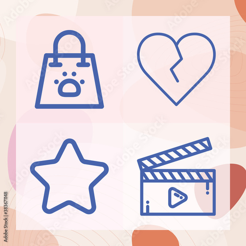 Simple set of loved related lineal icons