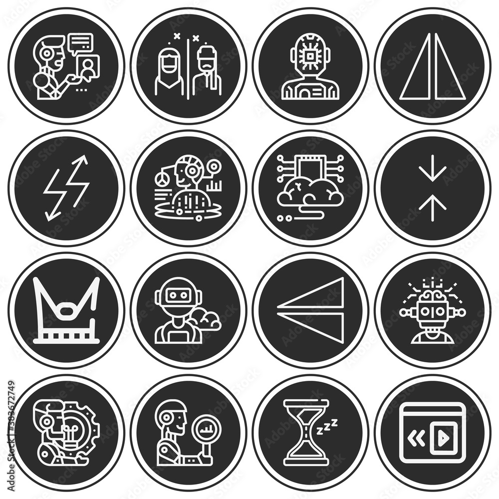 16 pack of contrary  lineal web icons set