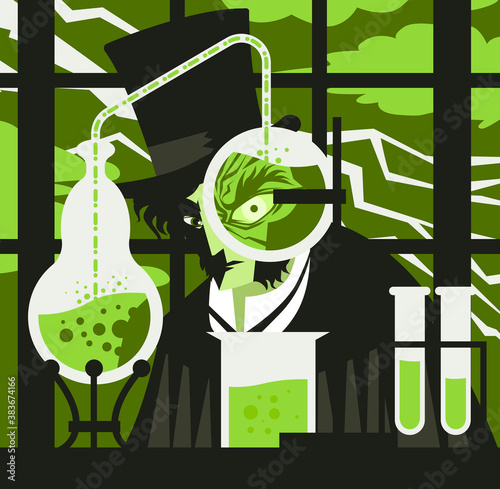 doctor jekyll and mister hyde test lab experiment tube poster