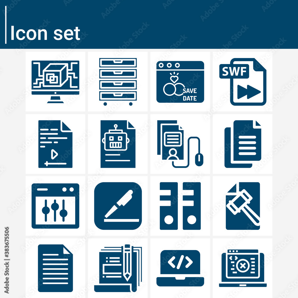Simple set of html related filled icons. Simple set of html related filled icons.