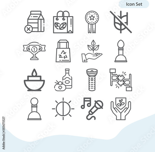 Simple set of loose related lineal icons.
