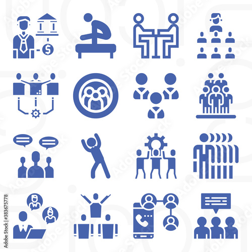 16 pack of attended  filled web icons set