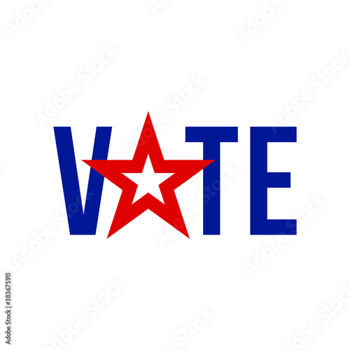 USA Vote text. Vector illustration of Presidential election day Usa debate of president voting 2020. Election banner design. Political Flyer vector typo Election Day
