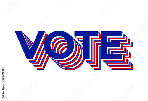 USA Vote text. Vector illustration of Presidential election day Usa debate of president voting 2024. Election banner design. Political Flyer vector typo Election Day