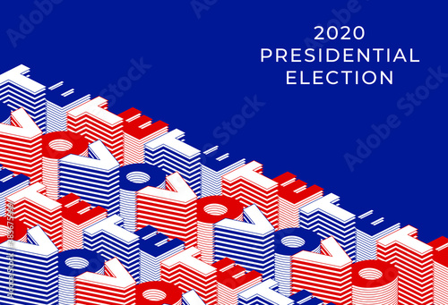 Vote 2024 banner. United States of America Presidential Election 2024. Vector stock illustration