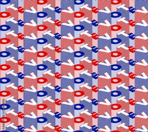 Vote seamless pattern. Vector Seamless pattern Vote text election day Usa debate of president voting 2020. Election banner design, Political Flyer vector typo Election Day Symbolic Elements