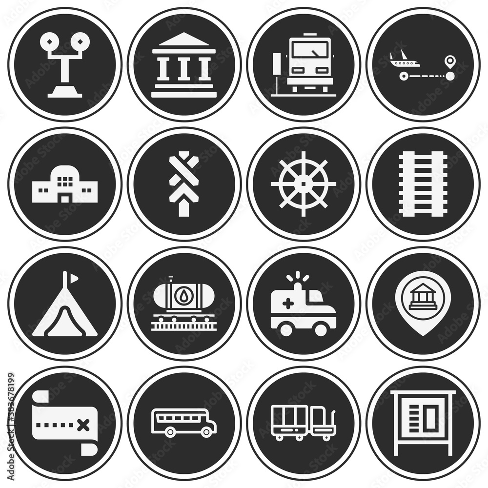 16 pack of trip  filled web icons set
