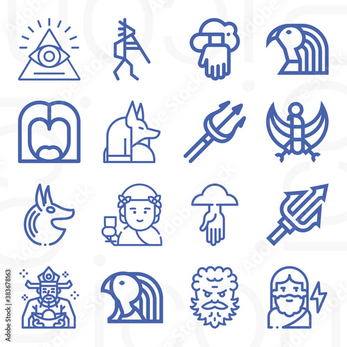 16 pack of supreme being  lineal web icons set