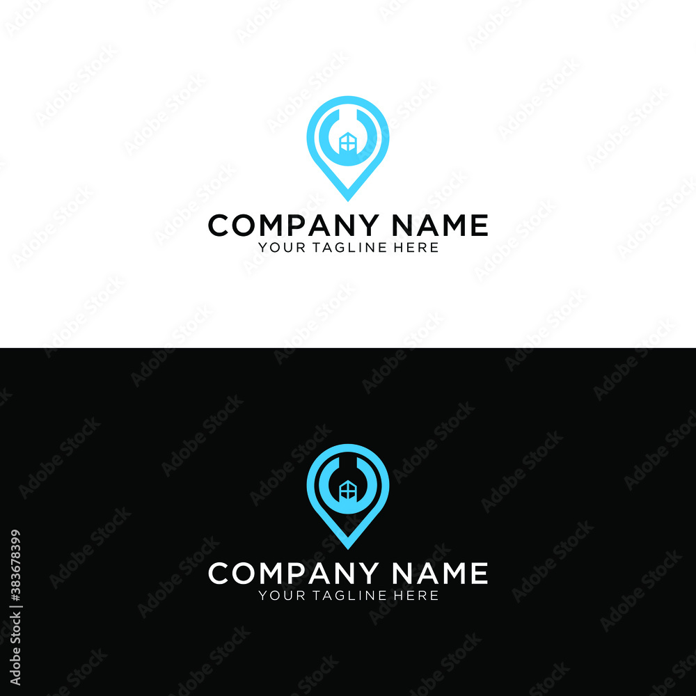 Pointer icon, house symbol, flat design template, vector illustration Pointer icon, house symbol, flat design template, vector illustration