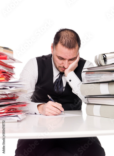 Hard working man in a office photo