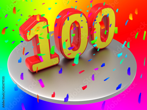 Tableau sur toile One Hundredth Means Birthday Party And Annual