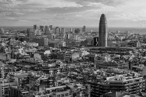 Photography Cityscape of Barcelona black and white