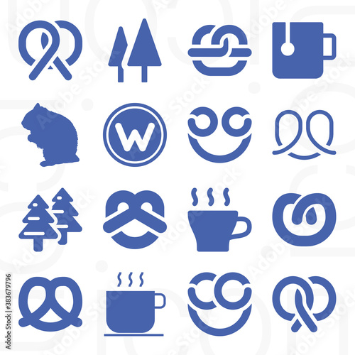 16 pack of meadows  filled web icons set