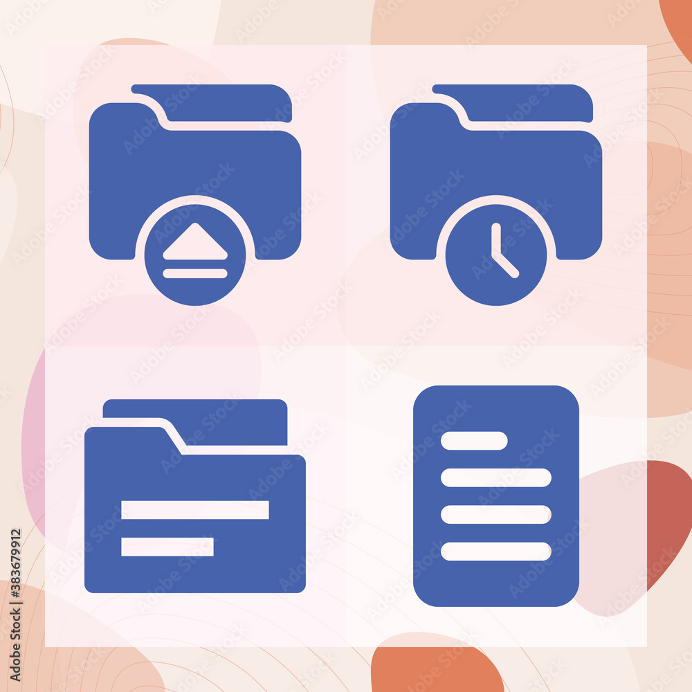 Simple set of pamphlet related filled icons Simple set of pamphlet related filled icons