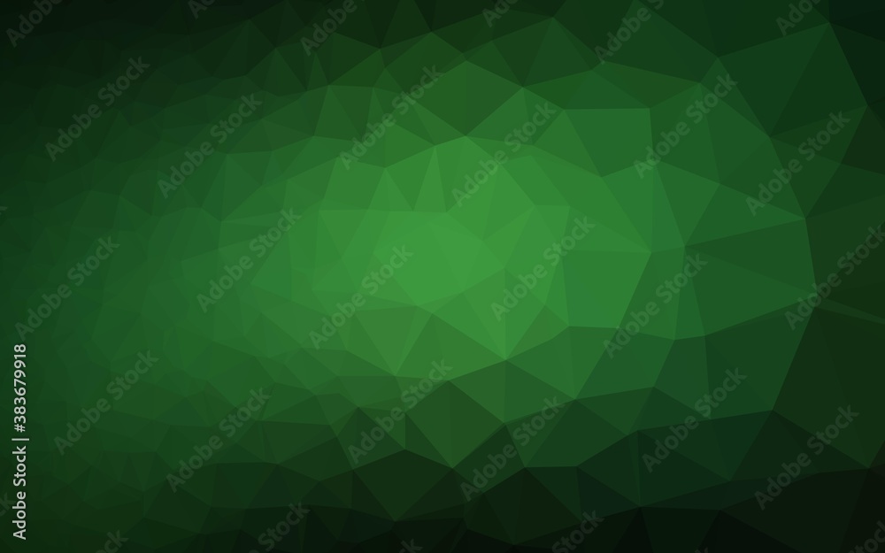Dark Green vector polygonal pattern. Dark Green vector polygonal pattern.