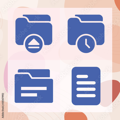 Simple set of pamphlet related filled icons