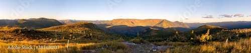 Panoramic view at the mont Ernest-Laforce, in the Gaspesia national park, Canada photo