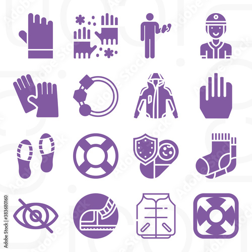 16 pack of leather  filled web icons set