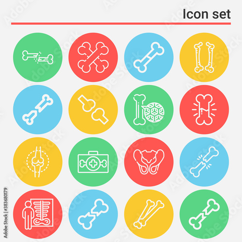 16 pack of connective tissue  lineal web icons set photo