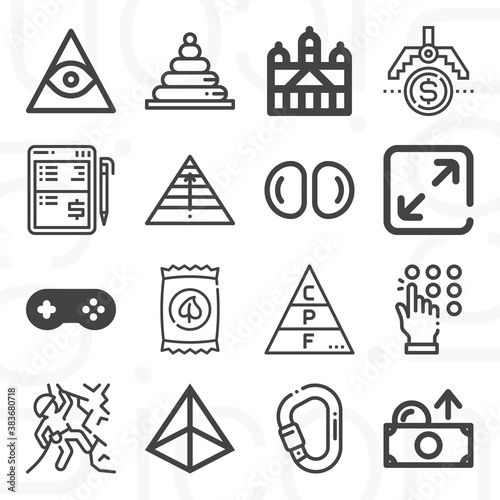 16 pack of gain  lineal web icons set