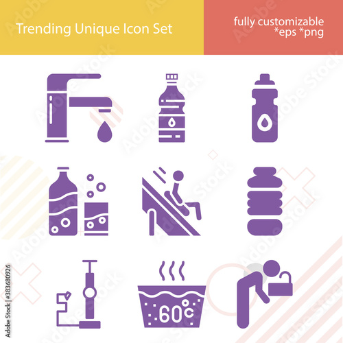 Simple set of pumped related filled icons.