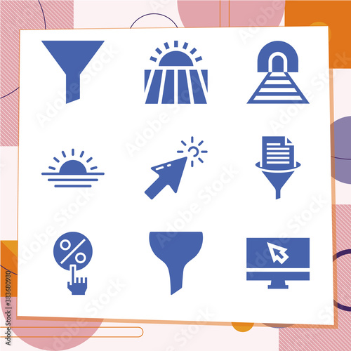 Simple set of 9 icons related to penetrate