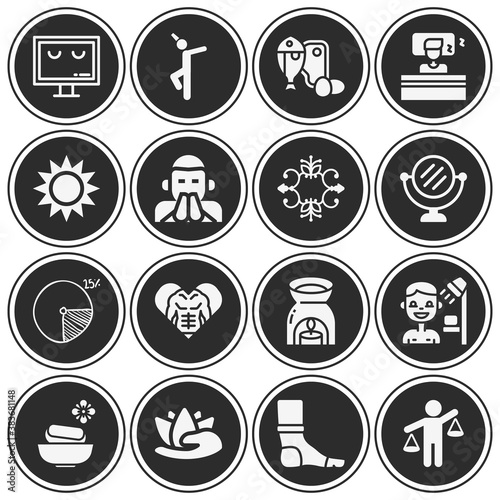 16 pack of balancing  filled web icons set