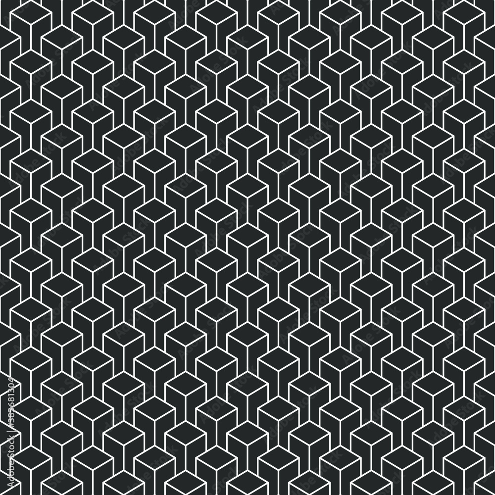 Cubes art deco pattern background. Cubes art deco pattern background.