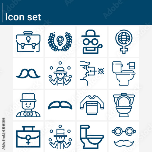 Simple set of femininity related lineal icons.