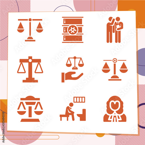 Simple set of 9 icons related to guess