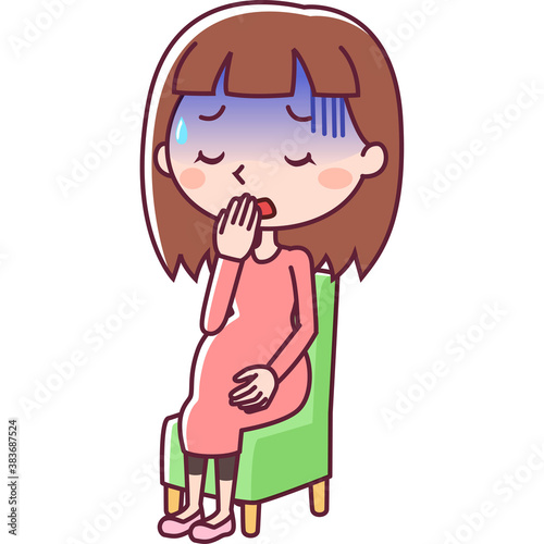 体調不良で休む妊婦