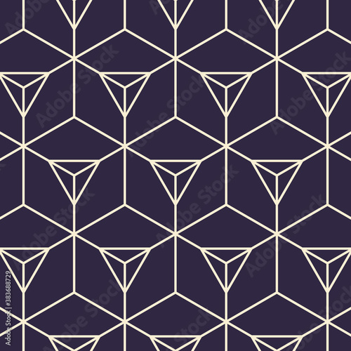 Hexagon art deco pattern background.
