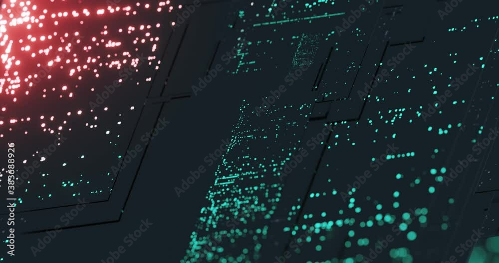 Science and technology background of programming language code running. Abstract Source code on the monitor screen. code moves in the virtual space. 3D render, 4K seamless loop