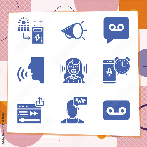 Simple set of 9 icons related to passive