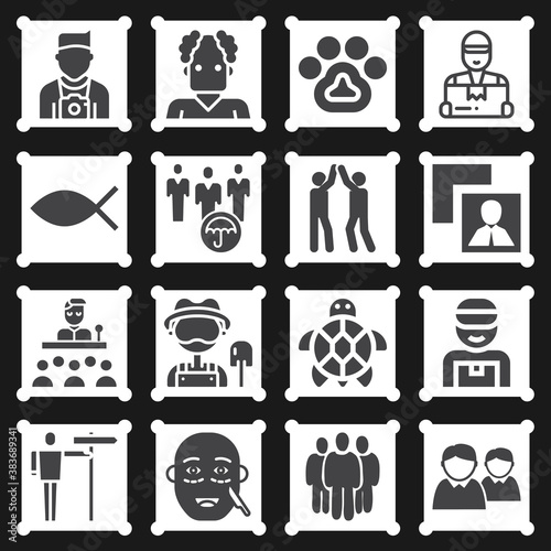 16 pack of cat  filled web icons set