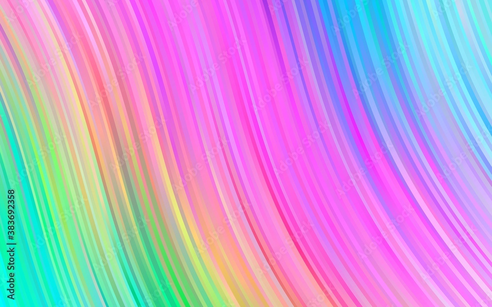Naklejka premium Light Multicolor, Rainbow vector background with bent ribbons.