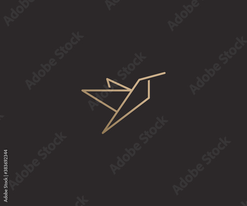 Abstract luxury bird logo design template photo