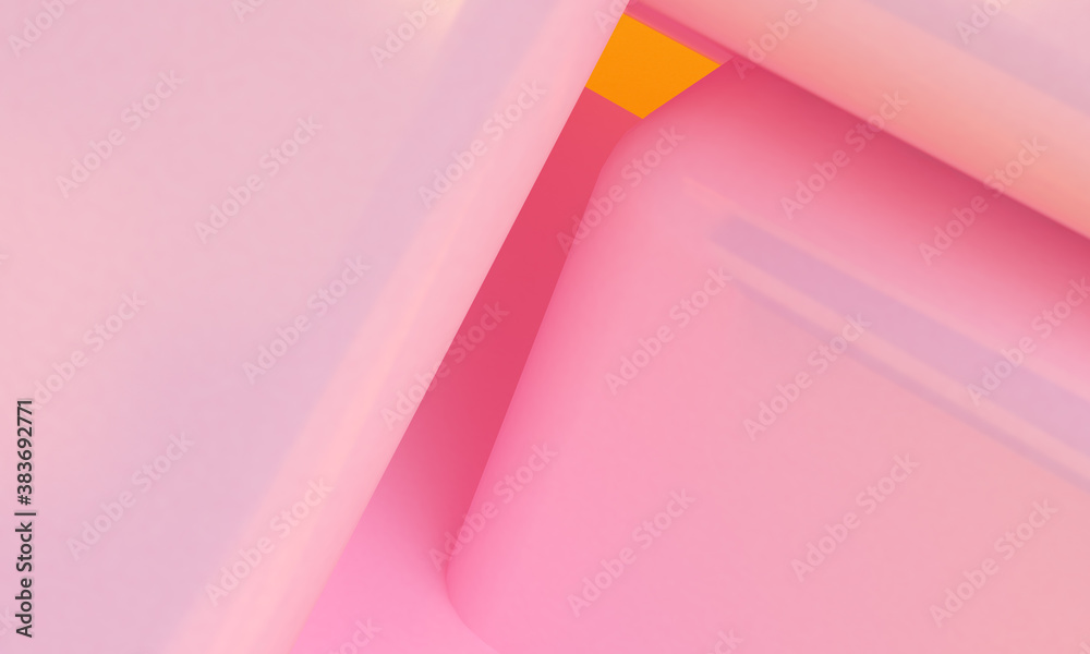 Pink Box 3d minimalist style design, Scene podium mock up presentation, 3d render abstract background.