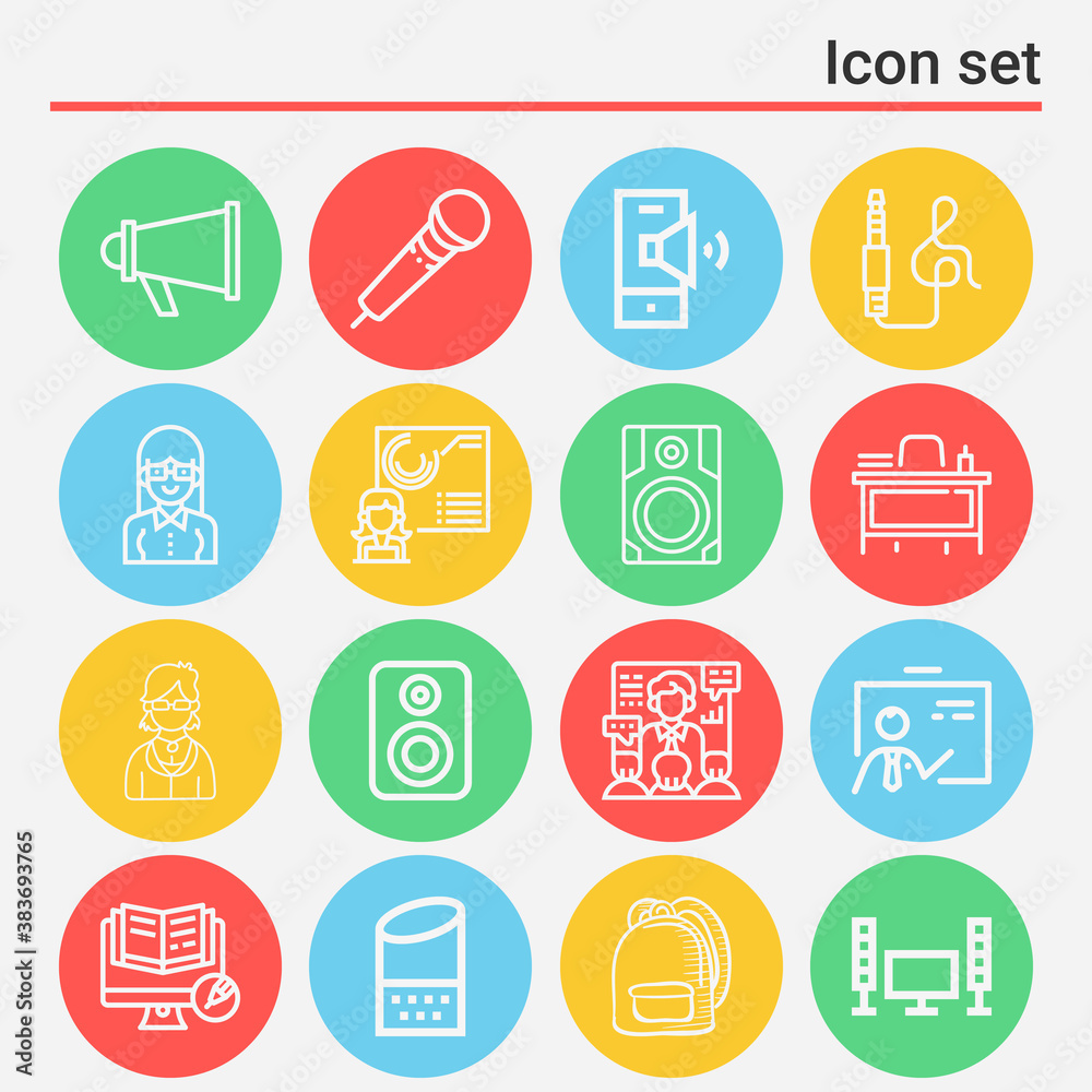 16 pack of educator lineal web icons set 16 pack of educator lineal web icons set