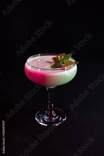 Cocktail. Black background