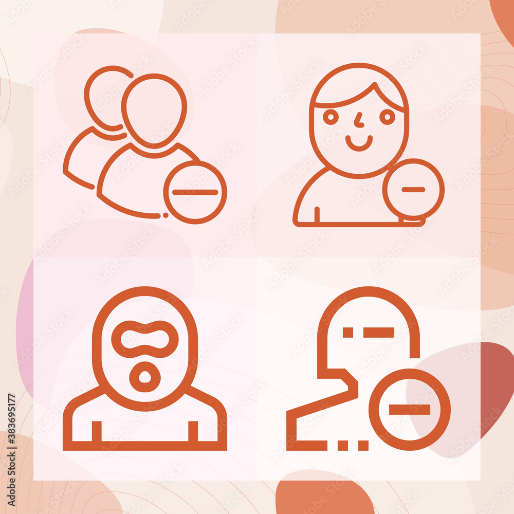 Simple set of murder related lineal icons Simple set of murder related lineal icons