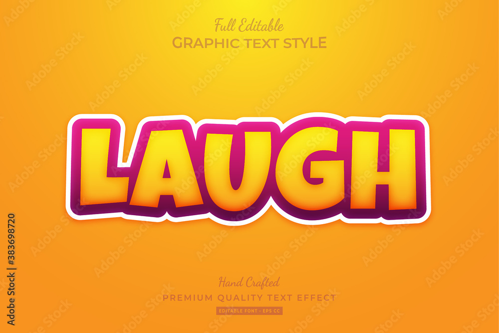 Laugh Cartoon Editable Text Style Effect Premium